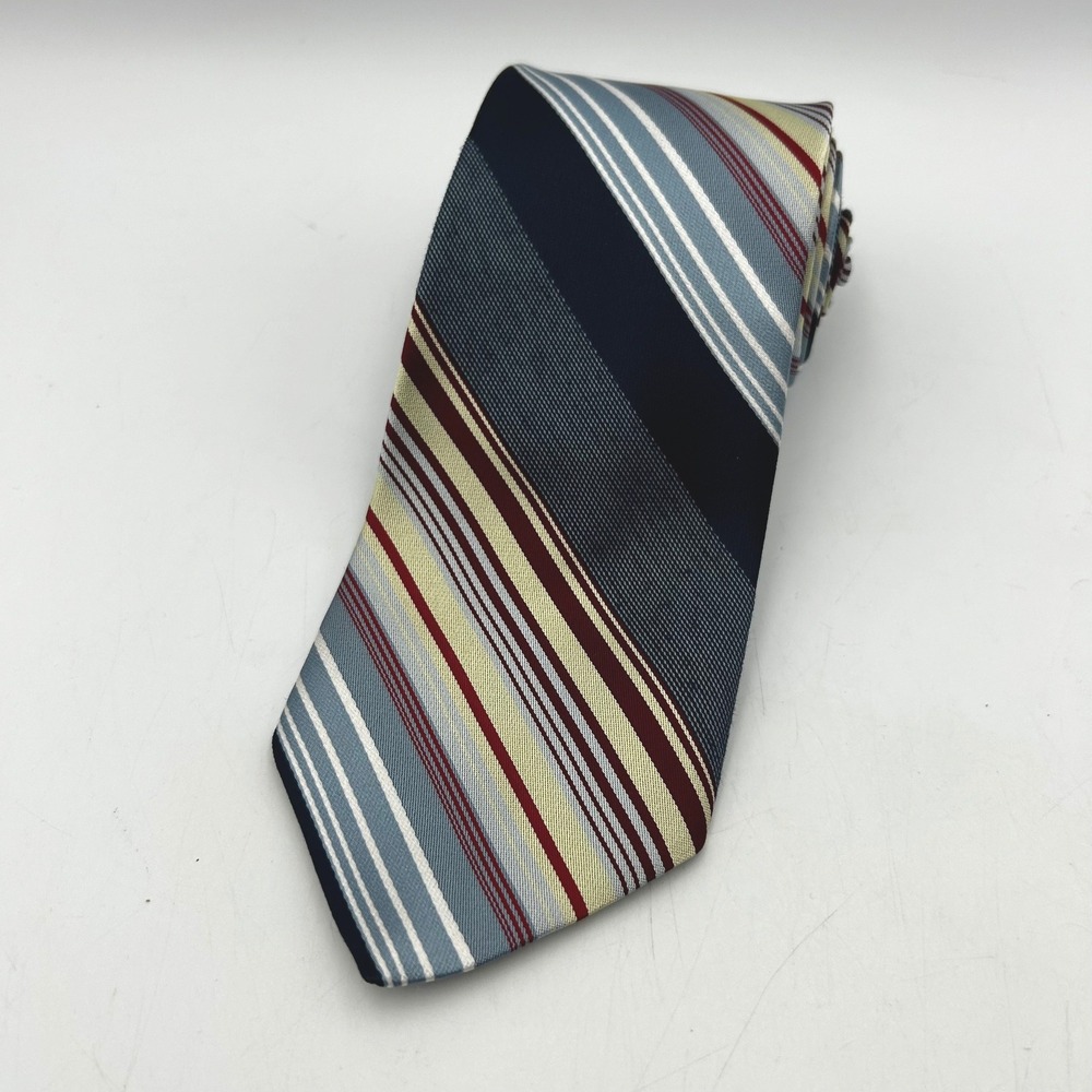 Sears Necktie Blue Red The Mens Store Diagonal Stripe Vtg Silk Blend 3.75" Wide